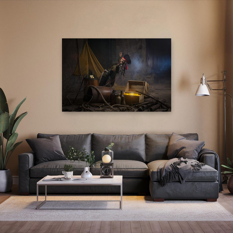 Startled Pirate'S Treasure Vintage Abstract Wall Art Print, 152.4cm H x 101.6cm W