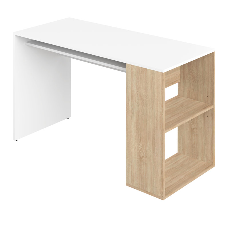 Grogan Writing Desk, White/Oak