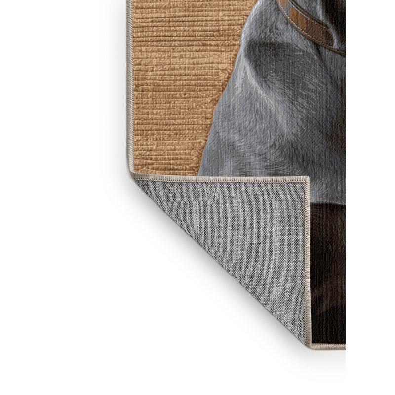  Tapis lavable pour chiens Weimaraner, Rond 3 pi
