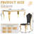 Modern 70" Marble Dining Table Set, Elegant White Faux Marble Top And Stainless Steel Legs, High-Back Petal Design Pu Leather Chairs-187730764-187730760