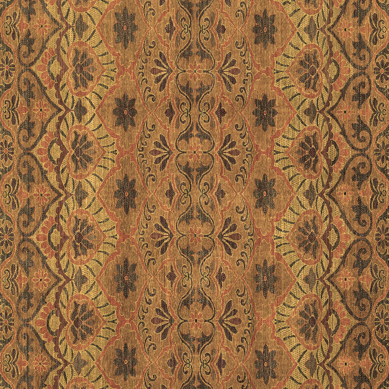 Tapis carré brun / noir à motif oriental fabriqué à la machine 4 pi x 4 pi