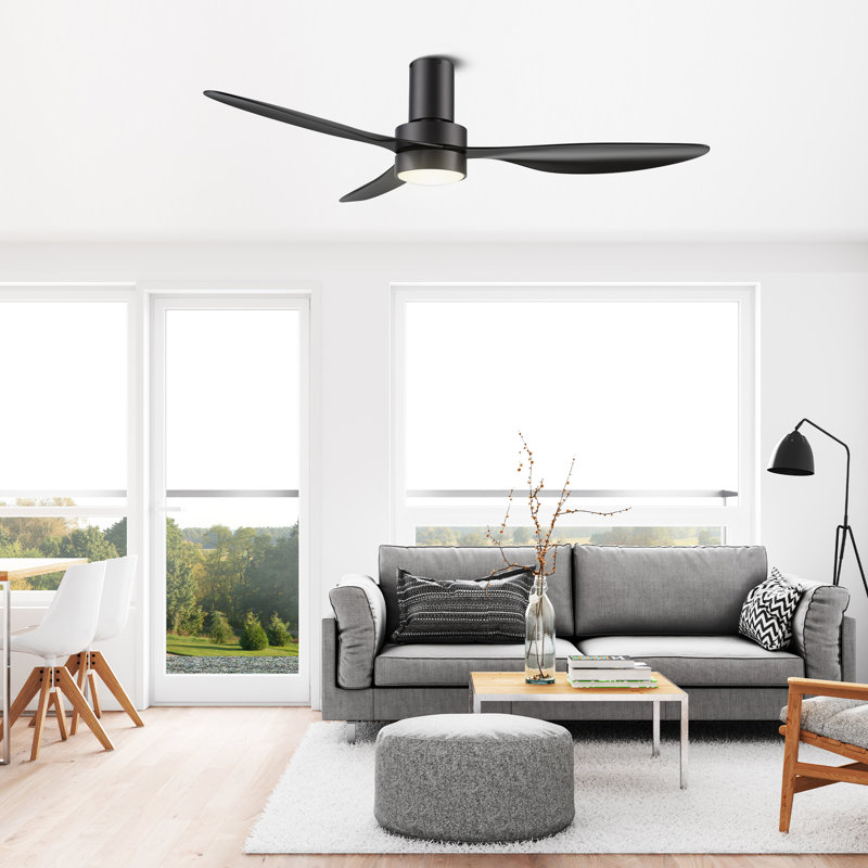 Georgel 52'' Ceiling Fan with LED Lights, Black