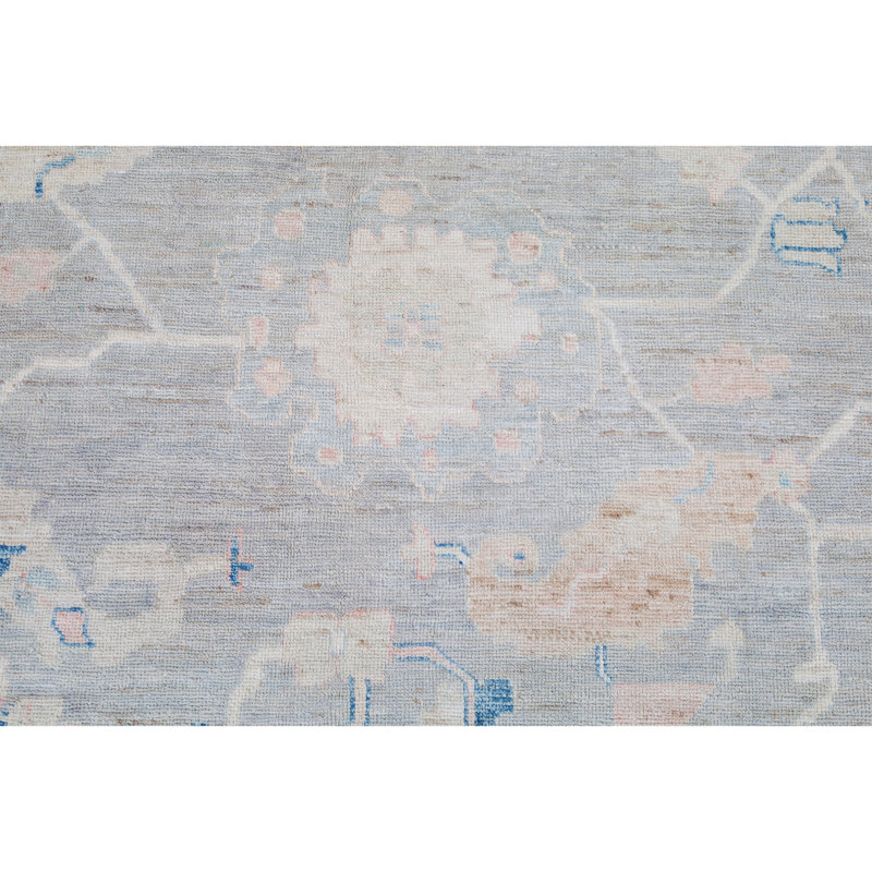 Tapis gris noué à la main de haute qualité