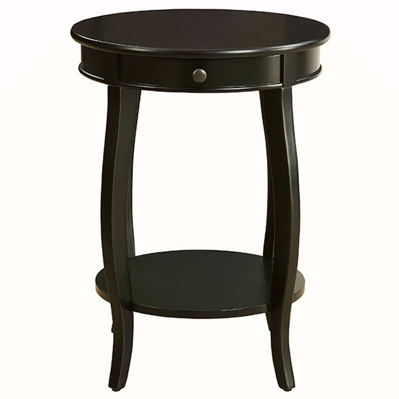 Bouie End Table with Storage, Black, 24" H x 18" W x 18" D Duplicate