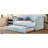 Upholstered Daybed Sofa Bed Twin Size With Trundle Bed And Wood Slat, Light Blue(Old Sku: LP000127AAC)