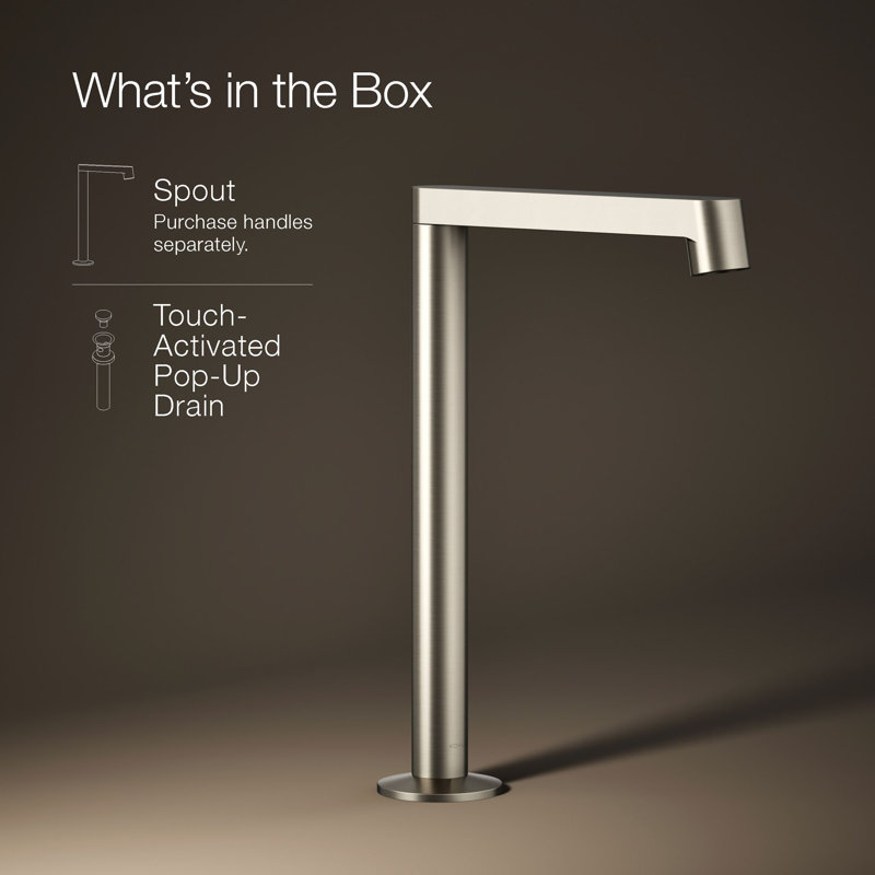 Components Tallbathroom Sink Spout with Row Design, Brushed Nickel