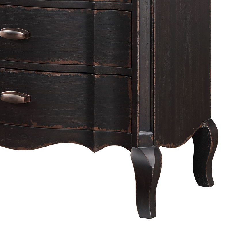 Table de chevet, finition noire antique