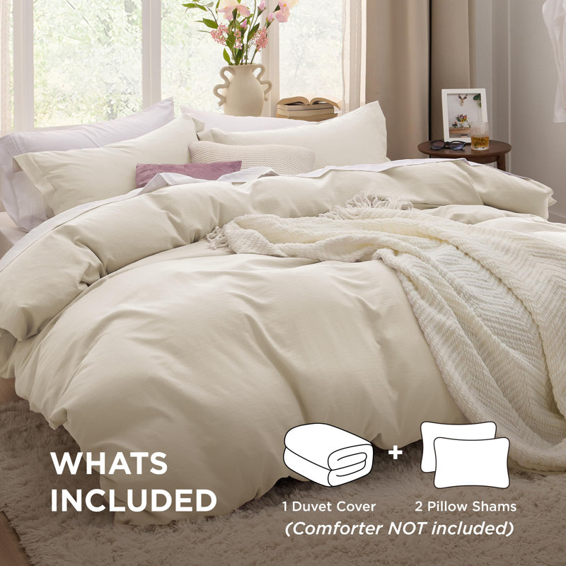 Ensemble de housse de couette Litsure, Housse de couette très grand et 2 très grandes t, Lin lin