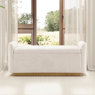 Banc rembourré en chenille de 49 po avec banc d'entrée pour chambre à coucher et salon