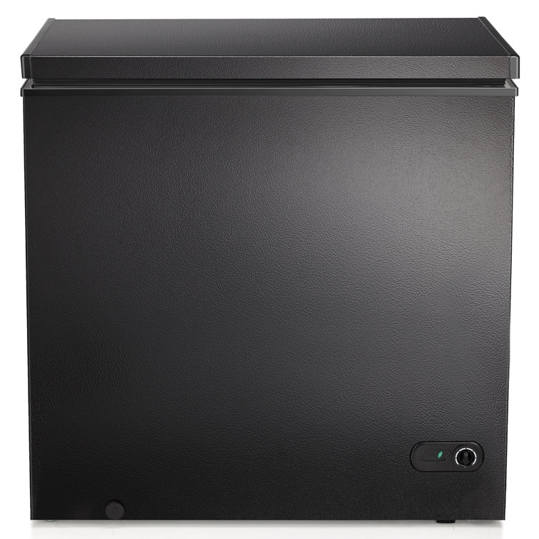 Chest Freezer Small Deep Freezer Black 3.5 Cu.Ft Free-Standing Top Door  Freezer Adjustable 7 Thermostat and Removable Basket Open Garage Basement