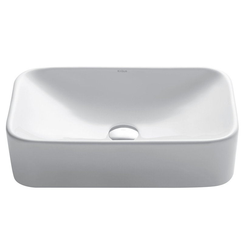 Elavo Ceramic Rectangular Vessel Bathroom Sink