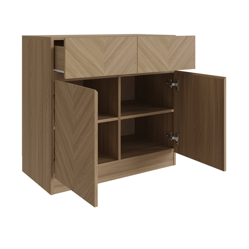 Collins 79 Cm 2 Drawer Sideboard, Euro Oak