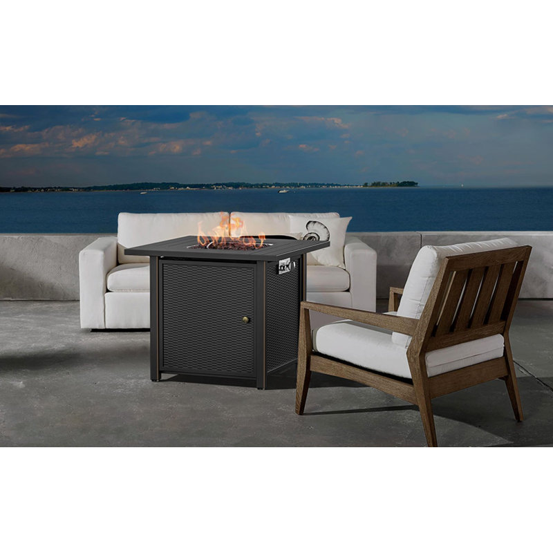 30" Anti Rust Coated Steel Propane Fire Pit Table