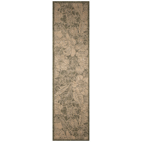 Red Barrel Studio® Carmel Botanical Indoor/Outdoor Rug in Green ...