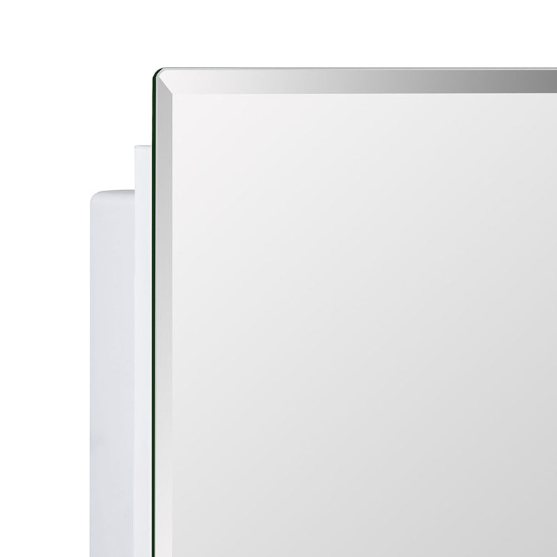 Pharmacie en plastique avec miroir 16 po x 22 po, surface et support encastré, miroir biseauté