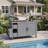 Outdoor Kitchen Cart,with Stainless Steel Top,Multi-Functional Storage,and Lockable Wheels for Patio and Backyard BBQ-870656193