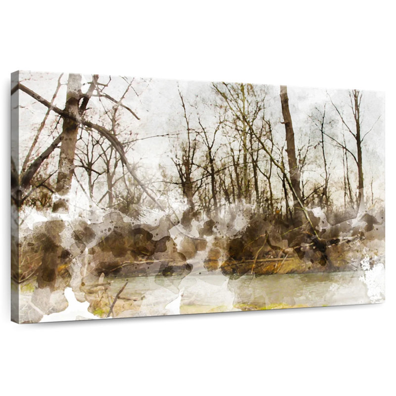 Paysage de marais, H 30 po x l 45 po