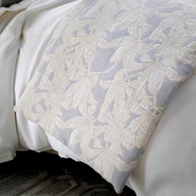 Gardenia Floral Blanket, 98" L x 25" W, Pale Blue