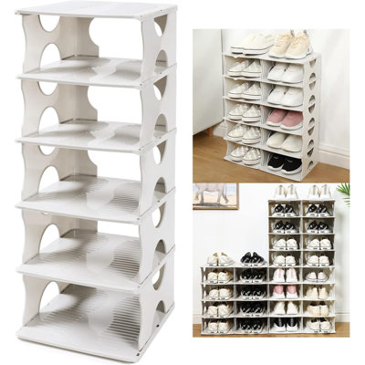 Range-chaussures à 6 niveaux avec rangement réglable