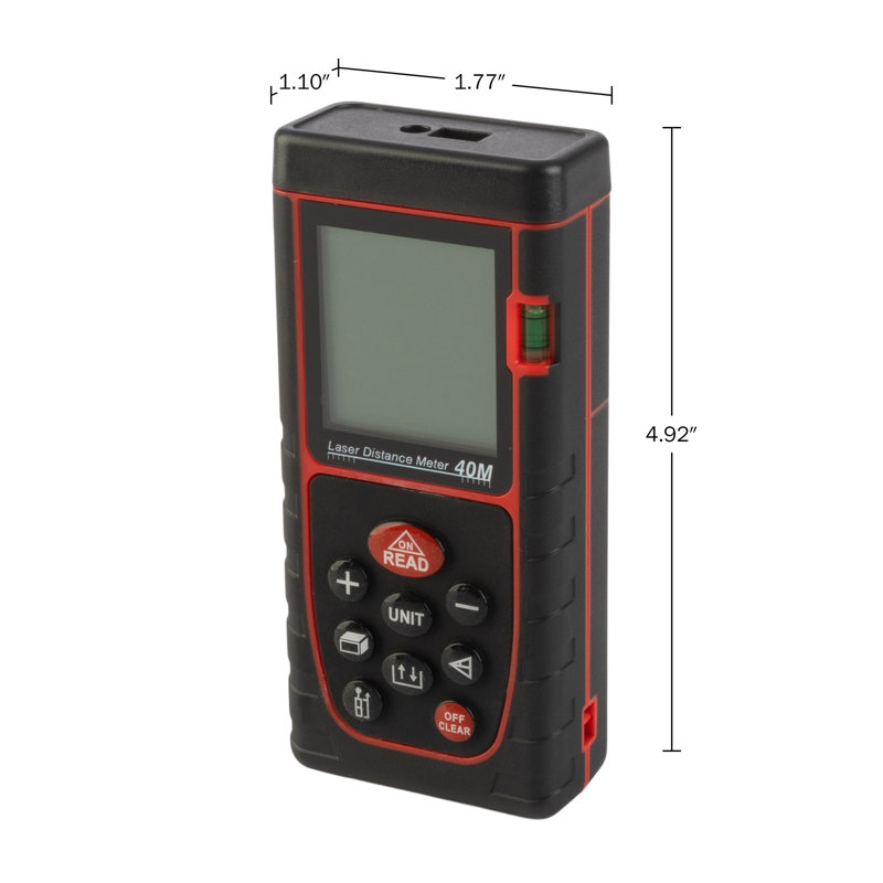 Outil de mesure laser Stalwart - Mesure laser avec mesure en direct, affichage rétroéclairé et niveau intégré - Télémètres laser