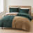 3 Pieces Full/Queen Comforter Set,Green