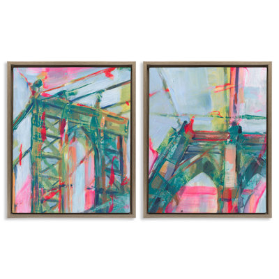  «Bridge Arches Abstractions», ensemble de 2 toiles flottantes encadrées par Ethan Harper