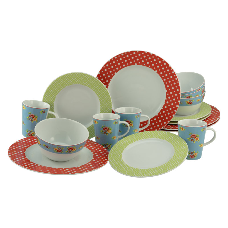 Emily Piece Porcelain China Dinnerware Set - Service for 4