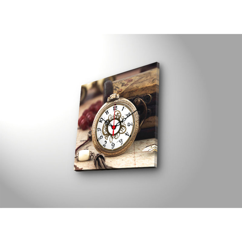 Elegant Decorative Canvas Wall Clock, 11 x 11 inches | 100% Suede Canvas, 100% Wooden Frame (Thickness: 1.2 inches) | Perfect for Home Decor, Living Room, Office, Timeless Style & Functionality