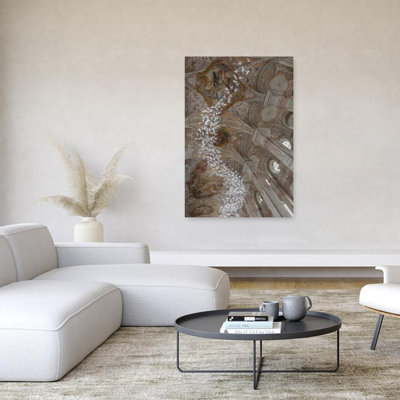 Soaring Doves Sanctuary Contemporary Bird Architecture Wall Art Print 1 Piece Wrapped Canvas Wall Art