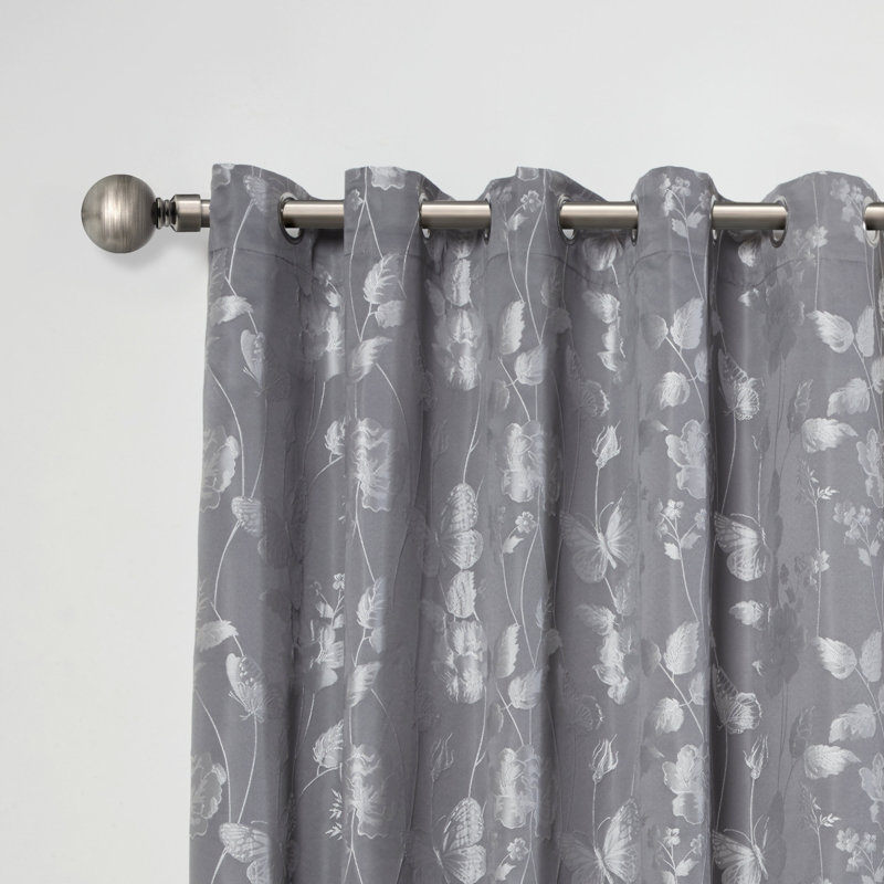 Abe Riegelsville Ball Extendable Eyelet Curtain Pole and Hardware Set, Black Silk, 1.2 - 2.1m