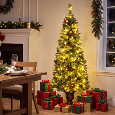 Arbre de Noël vert pin cachemire avec lumières DEL