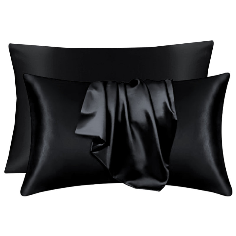 Patchell Silk Pillowcases, Black