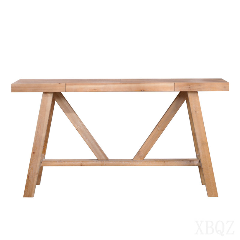 Farmhouse A- Frame Wood Console Table, 58.5"