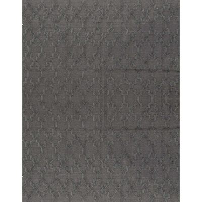 Wool Geometric Area Rug in Gray
