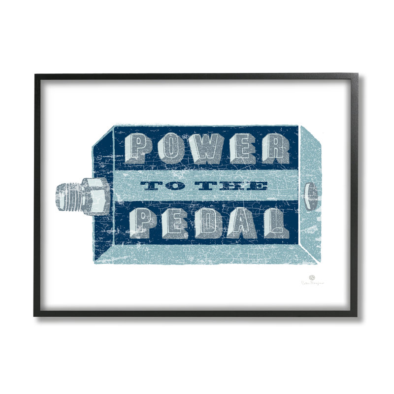 «Power To Pedal Cycling» encadré sur bois par Peter Horjus, impression, Giclée encadrée noir minuit