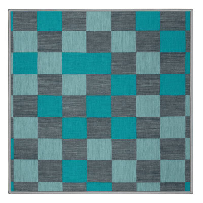 Machine Washable Checkered Gray Area Rug