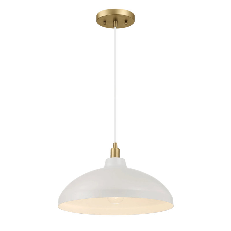 Luminaire suspendu blanc à lumière simple Astral avec entrée pour îlot de cuisine P 14 po x H 8 po Astral