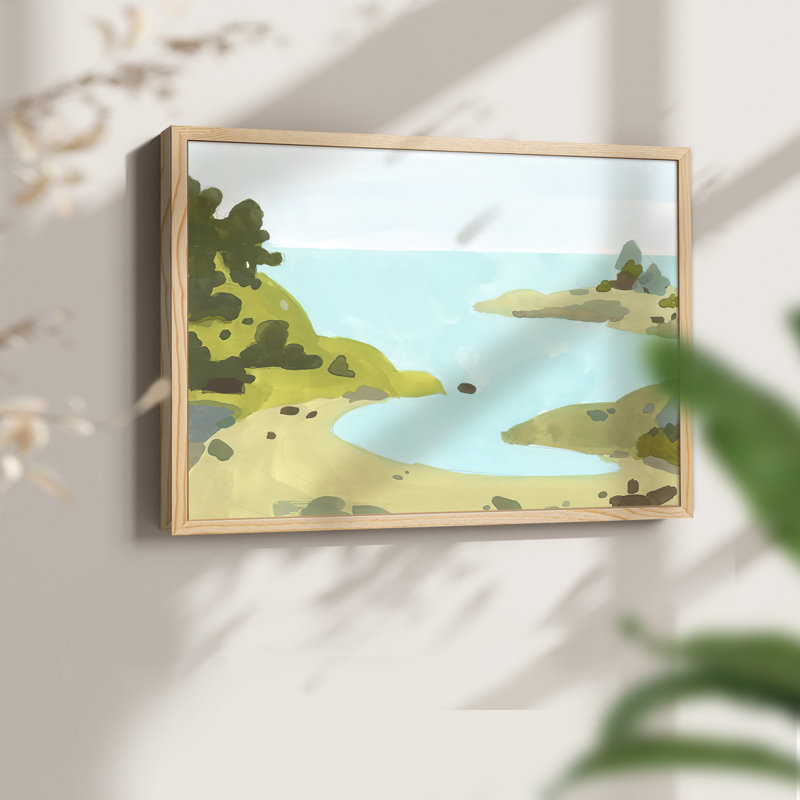 Coastal Inlet IV - Reproduction encadrée - Restickable, H 8 po x l 10 po, Naturel