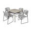 Plateau de table Kee Square, 4 chaises empilables Zeng-731281730-731281788-731281789
