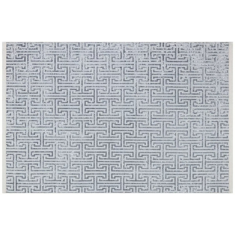 Tapis gris lavable Finleyville, Rectangle 3 pi 3 po x 6 pi 7 po