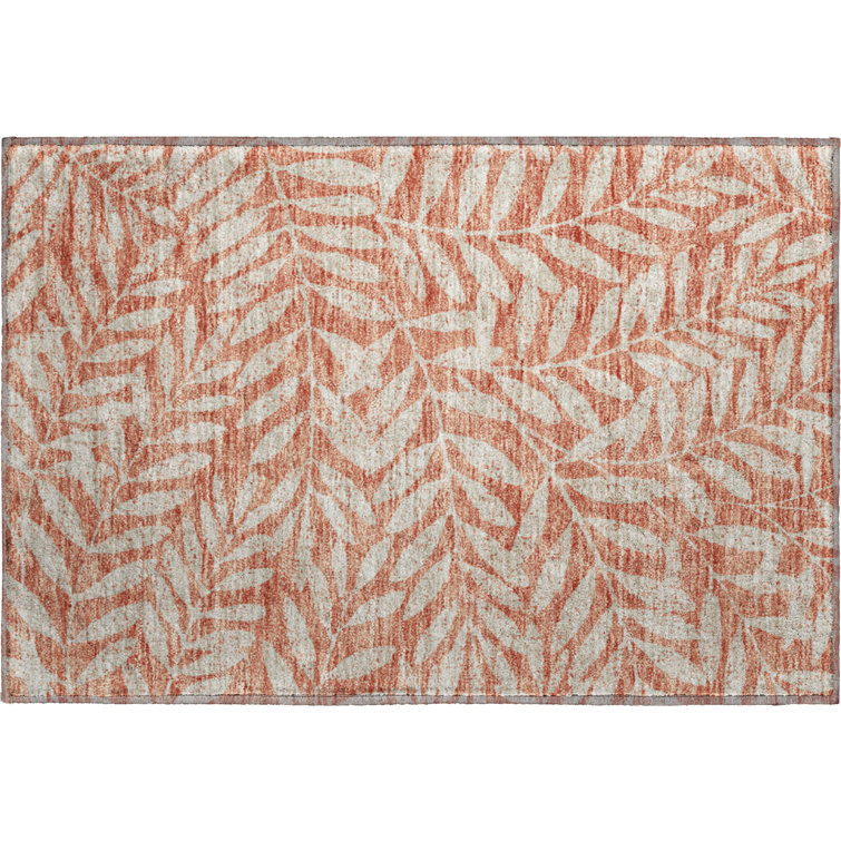 Premium Machine Washable Prisco Salmon Rug