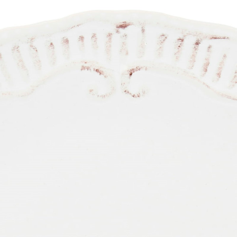 Ensemble de 6 assiettes en grès blanc 6 pièces, en relief, allant au micro-ondes