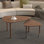 Table basse rotative à 360 degrés - Pieds en bois massif - Noyer / noir / gris brun / blanc