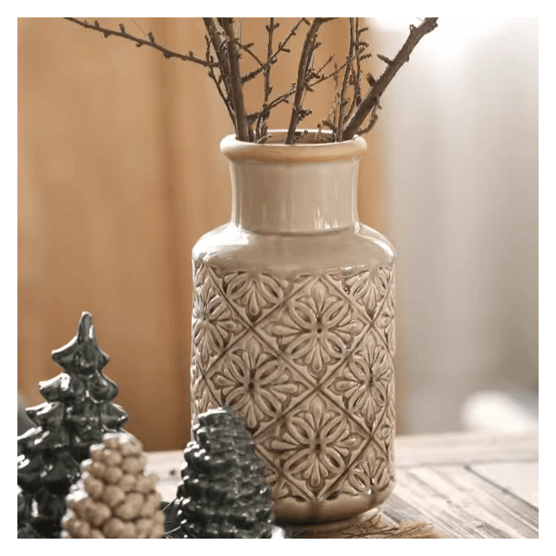 Vase de table en béton / ciment Luter, H 9,8 po x l 5,5 po x P 5,5 po
