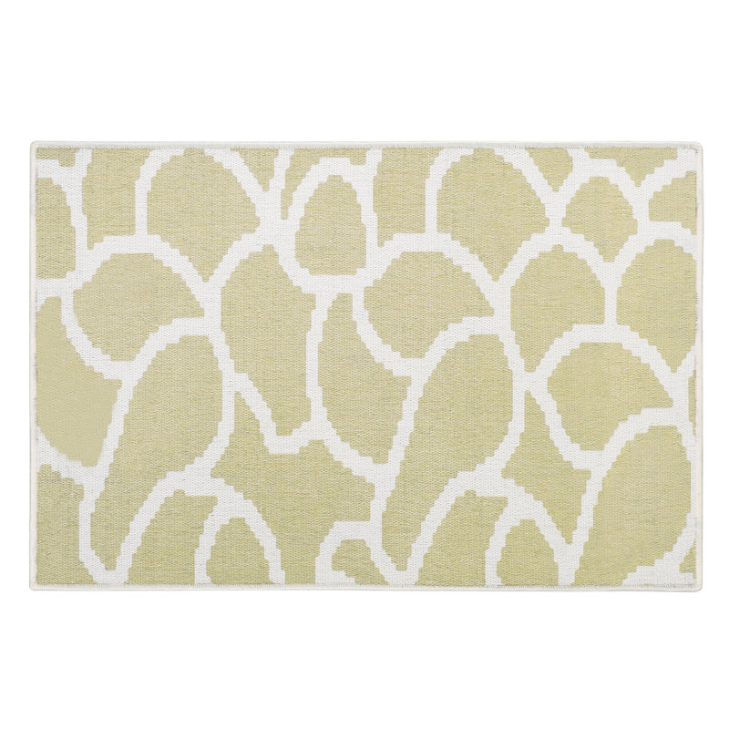 Tapis d'intérieur antidérapant en coton 36 po x 24 po Dibri, Beige clair