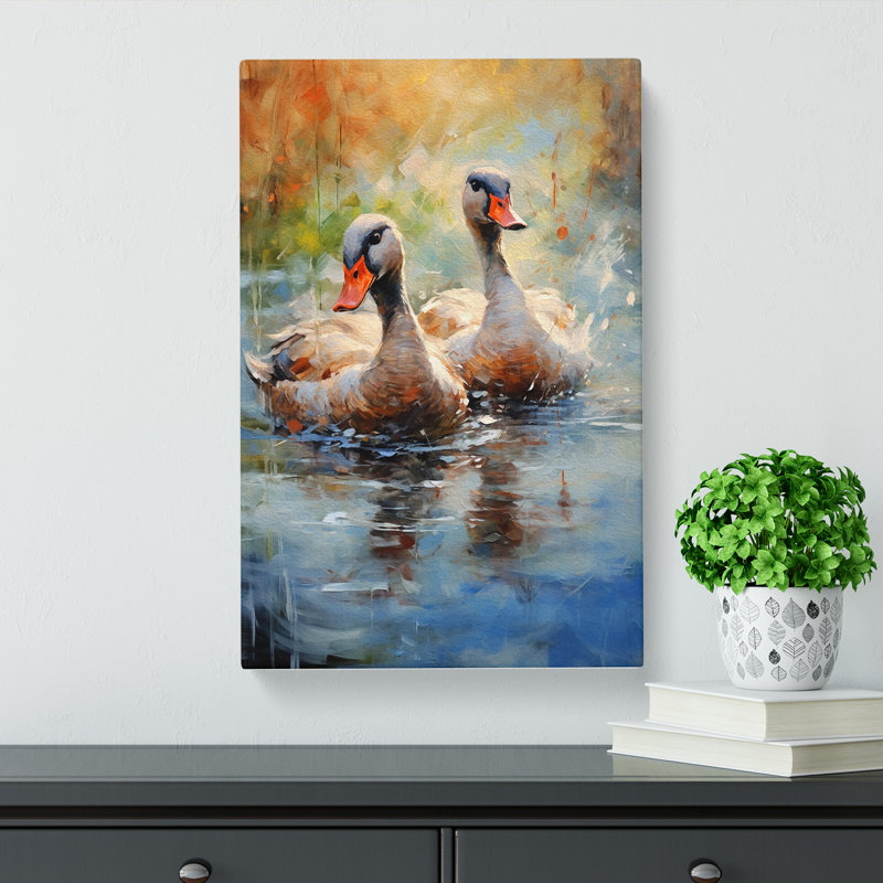 Goose Impressionism No.2 - Wrapped Canvas, 76cm H x 50cm W x 3cm D