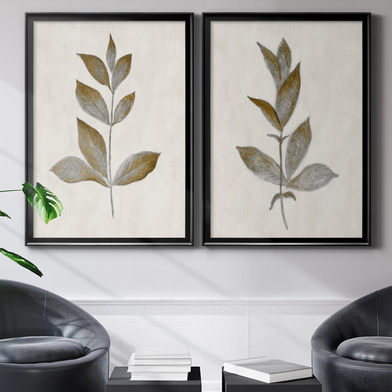 Bronze Leaf I - ensemble de 2 reproductions, H 31,5 po x l 47 po x P 1,5 po, H 18,5 po x l 49 po, Ne s’applique pas