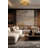 Eclectic 3 Light Gold Leaf Flush Mount-1411352658