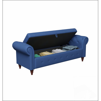 63" Bed Bench Tufted Fabric A solid basic framework, comfortable, durable and beautiful by Red Barrel Studio