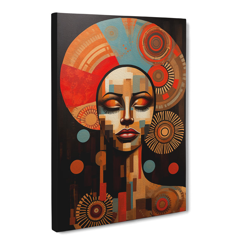 African Woman Dadaism Art No.2 - No Frame Print, 60cm H x 40cm W x 3cm D